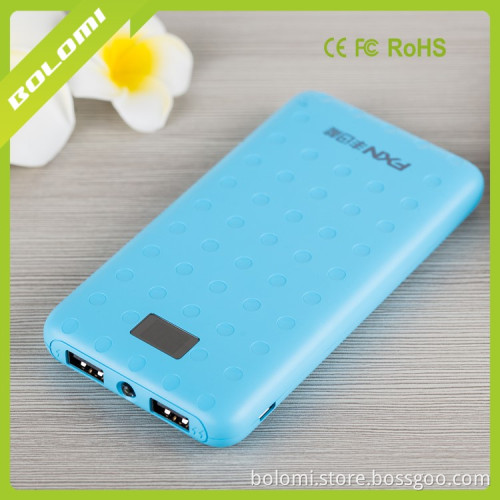 Ultra-thin Mobile Power 10000 mAh Portable charger External Battery Mobile Phone Charger with LCD indicator and LED flashlight .